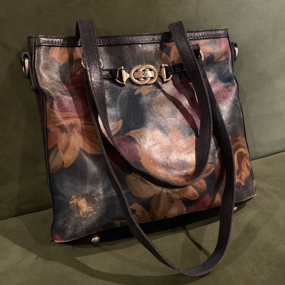 Patricia Nash Lundy Peruvian Leather Convertible Crossbody Tote Shoulder Bag